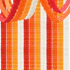 Whaline 16Pcs Fall Party Decoration Four-Leaf Clover Hanging Banner Red Orange Yellow White Paper Streamers Garland for Autumn Thanksgiving Home Wall Window Backdrop