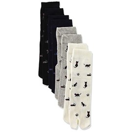 Kuchigomo Kaiaku Women's Relaxing Foot, Loose Tabs, No Tightening, 4 Pair Set, Top Thread 100% Cotton, Smooth and Comfortable Material, cat
