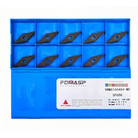 FomaSP VNMG331/VNMG160404-FPM CNC Carbide Turning Inserts for Semi-Finishing Steel Cutting,10 PCS. (VNMG160404)