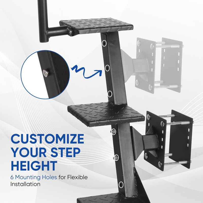 Sancunhui Boat Trailer Steps with Handle 3 Steps Heavy Duty