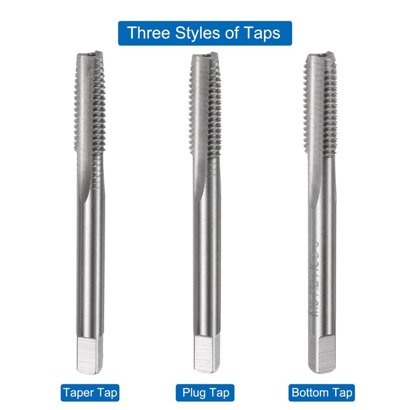 sourcing map 3pcs Metric Hand Tap Set, M8 x 1.25