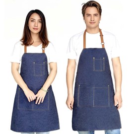 Geounzay Aprons for women, Kitchen Cooking Aprons, Adjustable with 3 Pockets for Women Men Chef