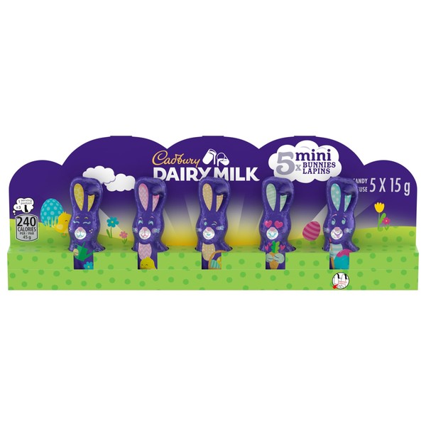 Cadbury Dairy Milk Hollow Mini Easter Bunnies (5 Pieces, 75