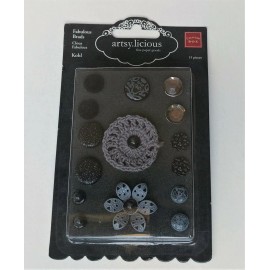 ChatterBox Artsylicious Fabulous Brads Crochet Glitter Jewel Velvet Scrapbook Card Making - Kohl Black