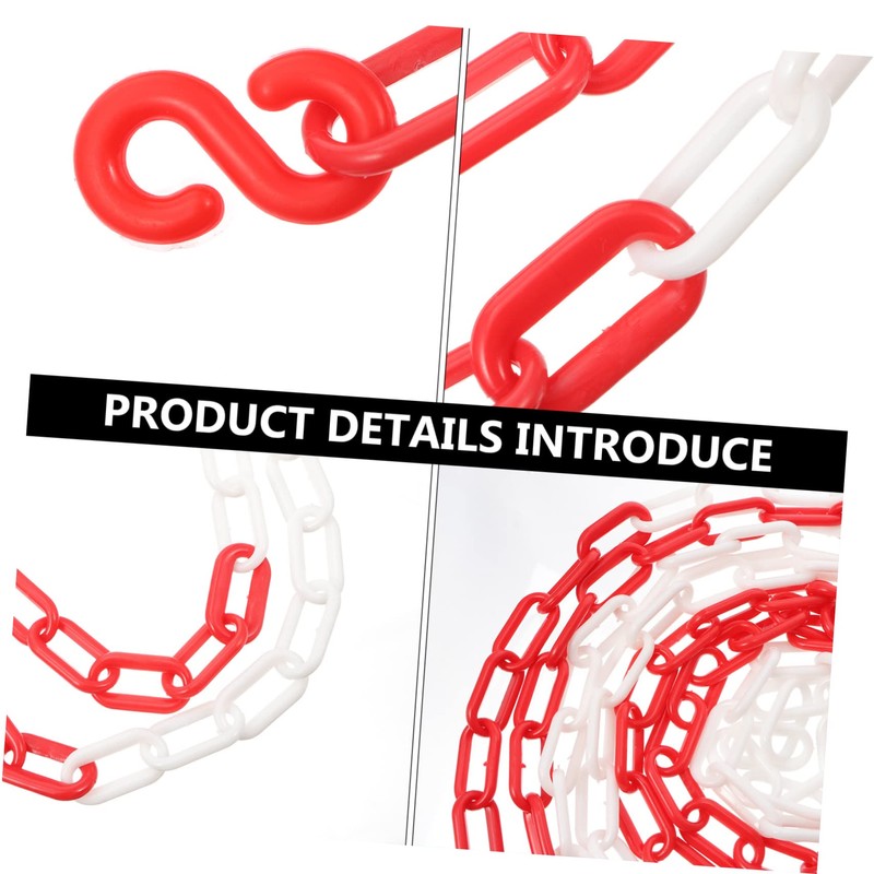 VILLFUL Plastic Barrier Chain 5m Caution Security for Crowd Control