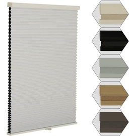 MYshade Cordless Blackout Window Blinds & Shades Pull Down Room Darkening Window Shades Light Blocking Honeycomb Cellular Shade for Indoor Windows Easy to Install 70 inch Wide, H72 White Blinds