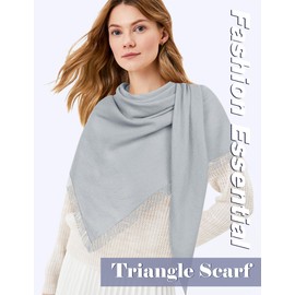 MELLIEX Women's Triangular Scarf, Thin Knitted Scarf, Warm Soft Triangle Neckerchief, Shoulder Scarf for Autumn and Winter, gray