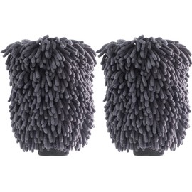 MOTIVITY Chenille Microfiber Car Wash Mitt, Scratch-Free, Lint-Free, Highly Absorbent Cleaning Glove for Cars, Trucks & Motorcycles, 2 Pack – Large, Gray