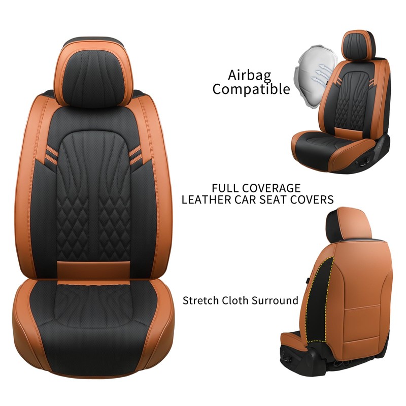 MINGBRON Leather Car Seat Covers,Car Seat Protector Waterproof,Seat Covers Full