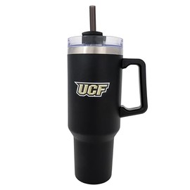 Desert Cactus UCF University of Central Florida Knights Large Insulated Stainless Steel Handle Lid Straw Reusable Double Walled Cup Hot Cold Drinkware Laser Etched (40oz Ounce Rally Tumbler Design C)