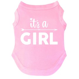 It's a Girl Dog Tee Shirt Sizes for Puppies, Toys, and Large Breeds (Baby Pink, 3X-Large 423)