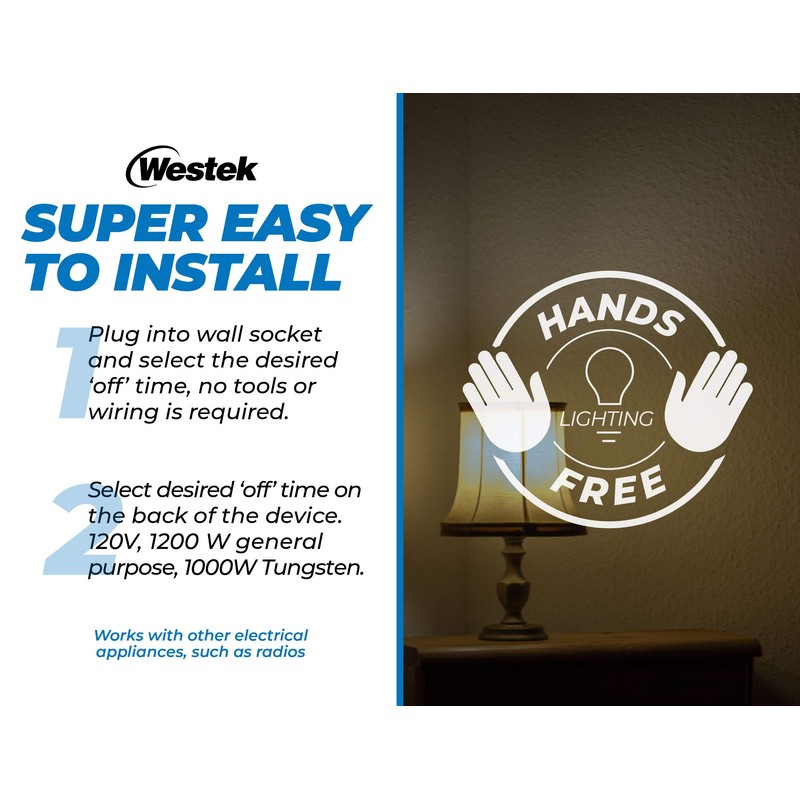 Westek Plug In Motion Sensor Outlet Light Control, 2 Pack