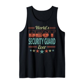 Retro Badge Worlds Best Security Guard Tank Top