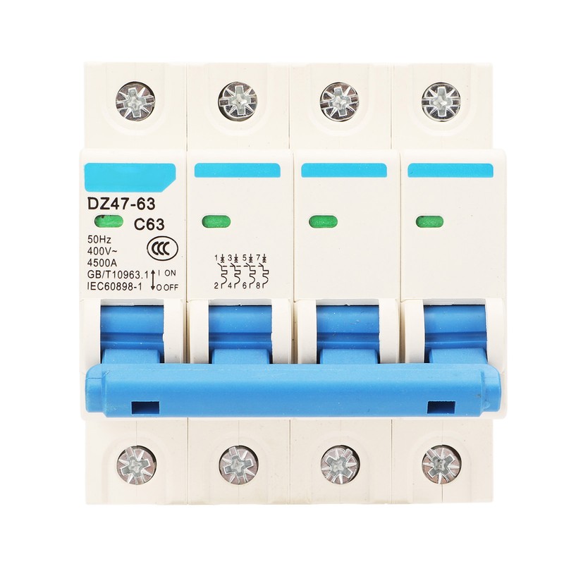 Circuit Breaker 4P MCB DIN Rail Mount Protection Switch 400V
