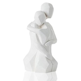 Syglitter Couple Embracing Ceramic Statue, Ornaments for Living Room, Shelves, Cross-cut Art Sculptures Home Decor, Decorative Home Accessories, Office Decorations
