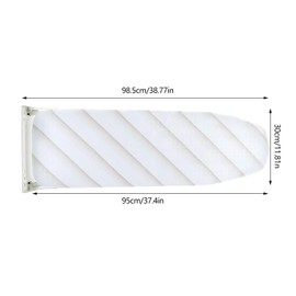 TITIDU Wall Mounted Ironing Board Space Saver Foldable 180°Swivel Ironing Board Storage,37.4" x 7.55" w/Heat Resistant Cover (428°F) - Space Saving Design for Home, Laundry (22-33lb Capacity)