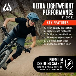 Wildhorn Corvair Mountain Bike Helmet for Men and Women with Maximum Venting, FTA fit System & Adjustable Visor. Adjustable Sizing Adult Bike Helmets for Women and Men. Stylish All Around MTB Helmet