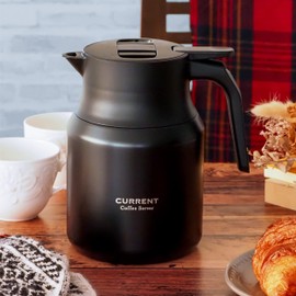 Atlas ACS-1005BK Coffee Server, Unbreakable, Thermal Pot, Thermos, Stainless Steel, Disassembly Cleaning, Flow Adjustment, 3.3 gal (1.03 L), Black