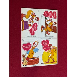 McDonald's 1975, McDonald's, "Un-Cut" Valentine's Day Cards, Sheet of (4) (Scarce/Vintag
