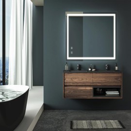 32x24inch Bathroom Led Classy Vanity Mirror with focused backplane,High Lumen,Dimmable Touch,Wall Switch Control, Anti-Fog ,CRI 95 Adjustable 3000K-4500K-6000K ,IP54 Waterproof Vertical & Horizontal