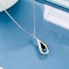 Black Onyx Teardrop Necklace for Women, Sterling Silver Tear Drop