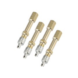 Partuto 4pcs 50mm/1.97" Long Brass Auto Tire Valve Extension Adaptor Air Tyre Stem Extender Inflation Stright Bore for Car Truck Motorcycle Bike Mower Scooter Replacement