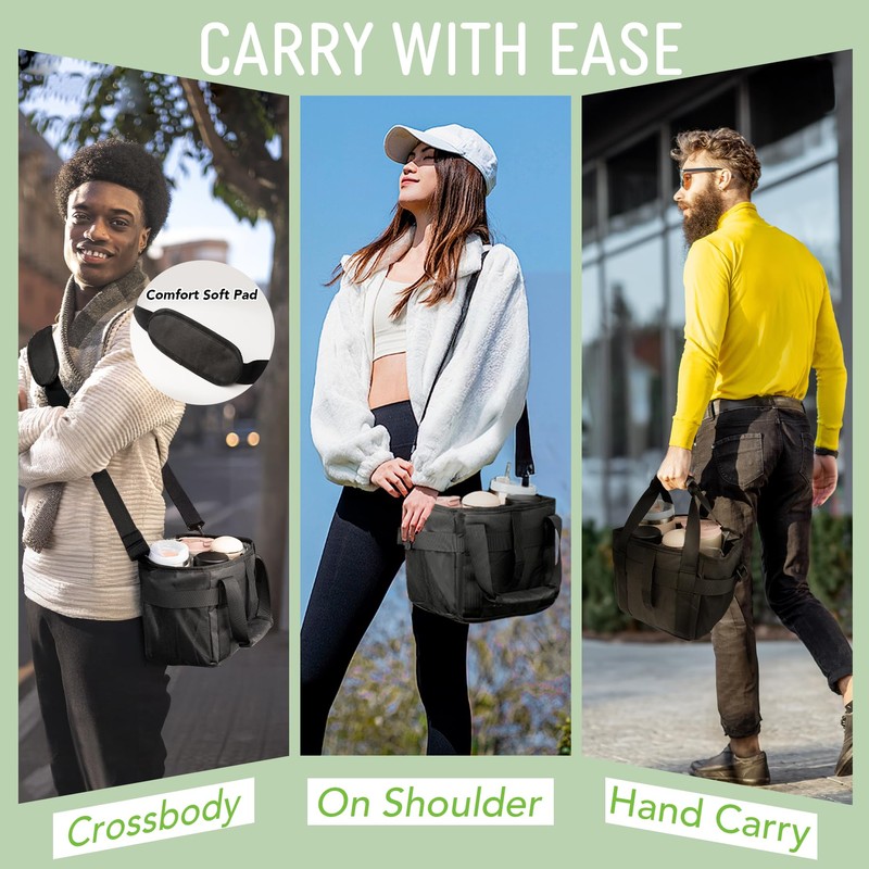4 Cup Drink Carrier,Water Bottle Holder with Strap & Adjustable