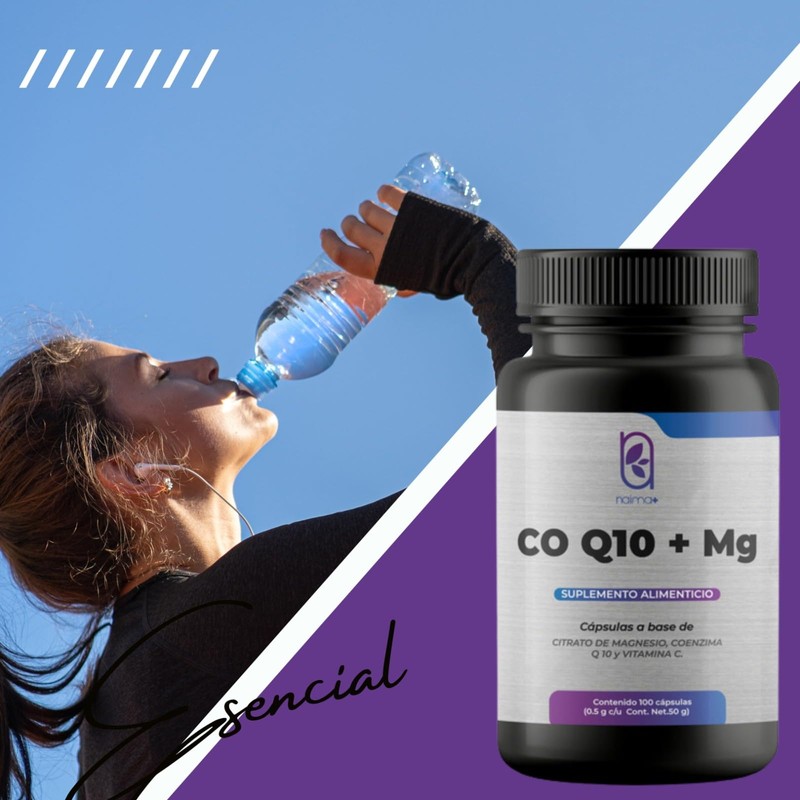 NAIMA Coenzima CoQ10 500mg - 100 Cápsulas con Coenzima, CoQ10