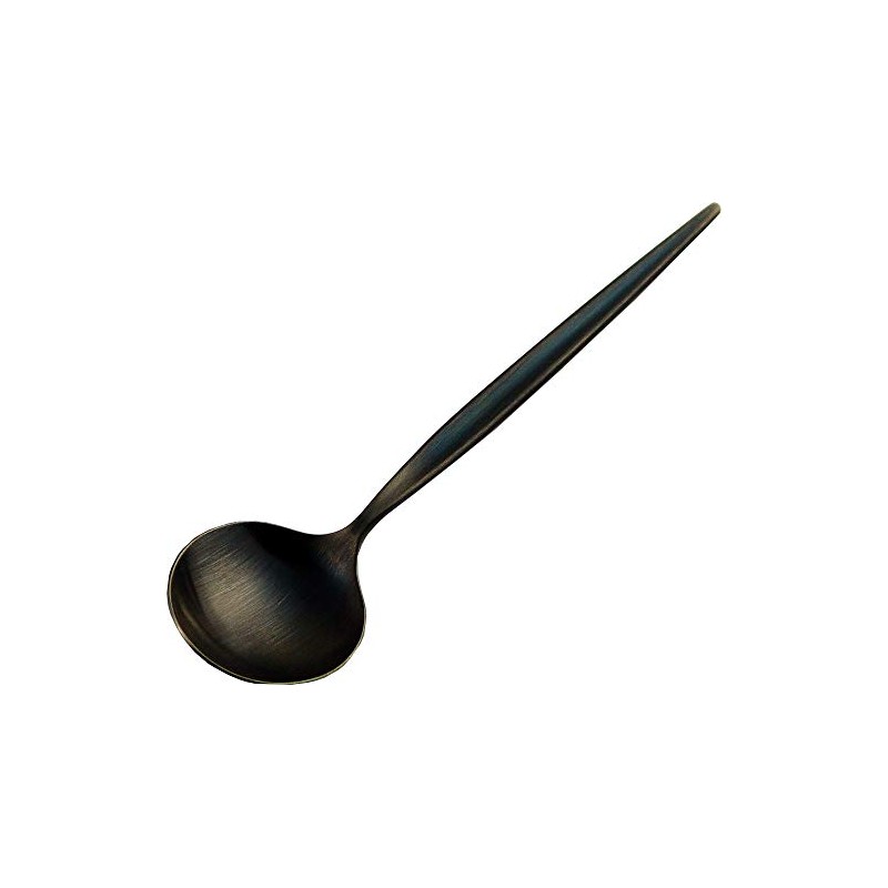 Lucky Wood 0-12613-090 Spoon Meteora Satin Black Bouillon Spoon