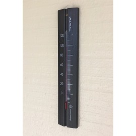 Hokco Analog Wall Thermometer Fahrenheit Scale Beech Wood 7.9 inch in 5 Finishes - Black