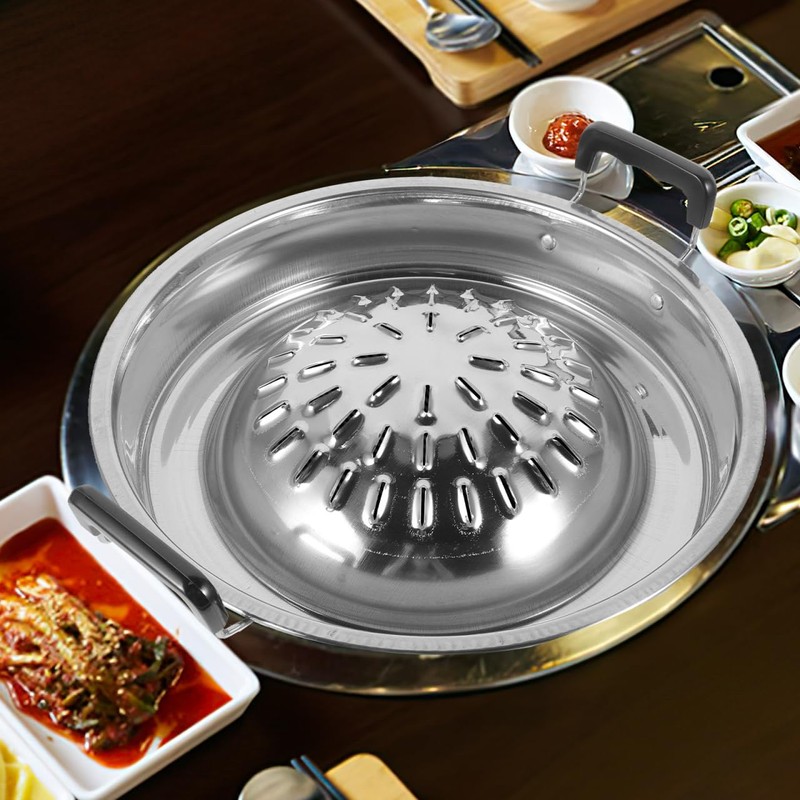 ABOOFAN Korean Bbq Grill Pan Stainless Steel Barbecue Stove Portable