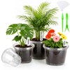 16 Pack 12/10/8/6 Inch Clear Nursery Pots with Drainage, Large