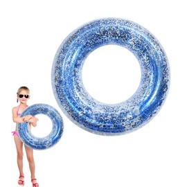 Pool Inflatables Swimming Ring Rubber Rings for Kids,70cm Blue Sequins Inflatable Pool Water Toys,Inflatable Pool Floats Swim Tubes Rings for Girls Boys Women Men Summer Party Beach Water Sports