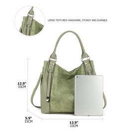 myfriday Soft Faux Leather Tote Bag for Women Large Ladies Hobo Bags Slouchy Shoulder Purse and Handbag with Adjustable Strap (Dark brown)