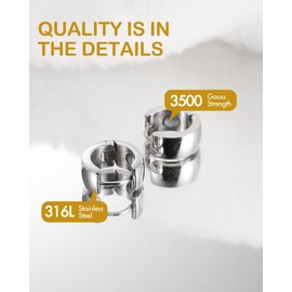 Feraco Magnetic Hoop Earrings for Women with 3500 Gauss Neodymium Magnet, Stainless Steel Magnetic Therapy Jewelry, Ear Acupuncture