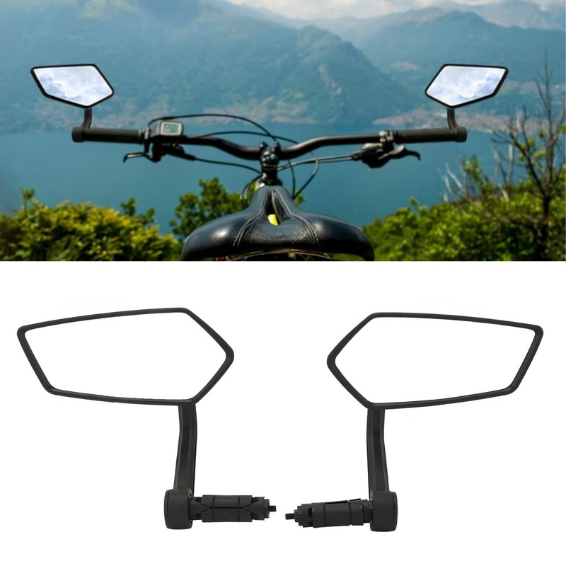 Handlebar Bike Mirror Anti Shaking ABS 360° Rotatable Electric Bike