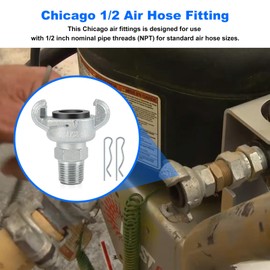 1/2 Air Hose Fitting FOR Chicago Air Fitting, 1/2 NPT Male End Air Hose Fittings，Iron 2 Lug Universal Coupling