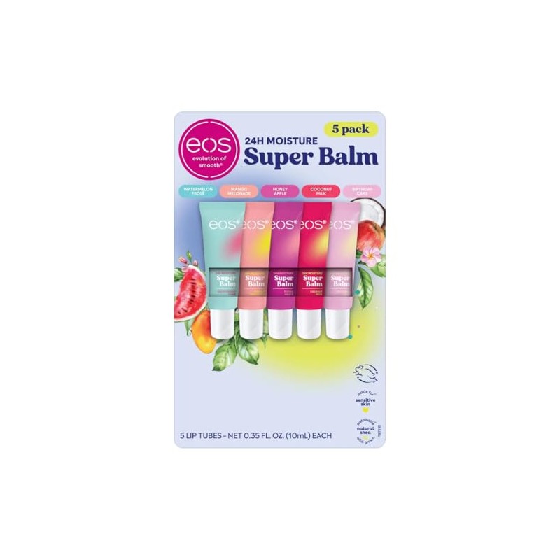 eos Super Lip Balm 24h Moisture, 5 Lip Tubes 10