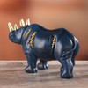Resin Rhinoceros Statue Wildlife Rino Animal Figurine Collectible Gift Home