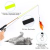 APSUAE 9 PCS Cat Fishing Pole Toy, Retractable Cat Feather
