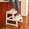 Kids Kitchen Step Stool for Kids with Safety Rail,Solid Wood