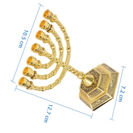 12 tribuses de Israel Templo de Jerusalén Menorá, 7 ramas de base hexagonal judía, regalo de Tierra Santa (Menorah)