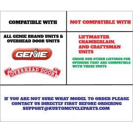 Kustom Cycle Parts Motorcycle, Golf Cart, UTV, ATV Universal Garage Door Opener. Genie Brand Only