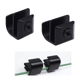 KASHBSAB 2pcs Black Glass Door Clip Cabinet Door Drawer Handle Cabinet Door Handle can clamp 3-5mm Thick Glass, no Need to Drill