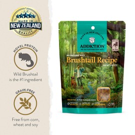 Addiction Meaty Bites - Hypoallergenic Dog Treats - Made in New Zealand - High Meat Content - Gluten and Grain-Free - Soft and Allergy Friendly (Brushtail, 4 Ounces - 3 Packs)