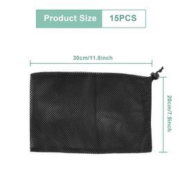LDHHYH 15 Pack Mesh Bag, 20cm x 30cm Mesh Laundry Bags for Washing Machine, Laundry Mesh Wash Bags Mesh Stuff Sack Nylon Storage Bag for Sport, Camping, Swimming, Travel, Training, Beach, Gym, etc