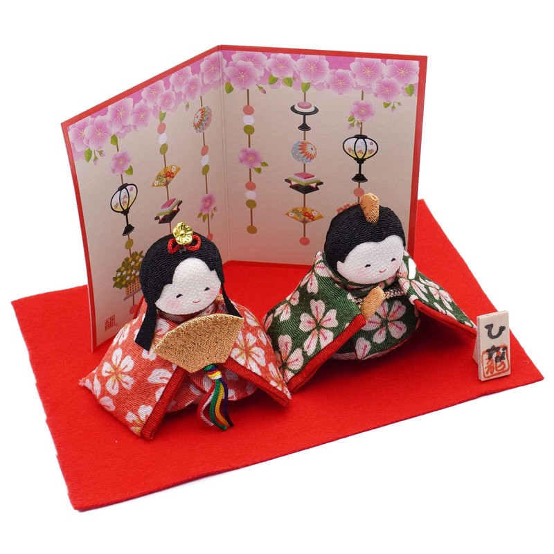 Ryukodo 1-884 Hina Poteri 2 People (Cherry Blossoms) with Folding