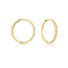 Mary & Jules Hoop Earrings, Gold, Made of Recycled Silver, Gold-Plated, 925 Sterling Silver, Women and Girls, Skin-Friendly, Sterling Silver