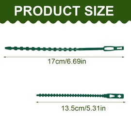 SGERUFZ Pack of 200 Plant Ties Green Universal Ties for Flowers Shrubs and Trees All-Purpose Tie for Stabilising and Tying 17.5 cm / 13.5 cm