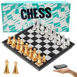 Mini Travel Chess Set Magnetic Vikutu 5.11 Inches Portable Small Folding Chess Board (X-Small)